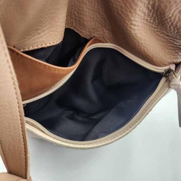 The Sak Collective Gretchen IO Leather Crossbody Bag Tan‎ Brown Zip - Adjustable - Picture 7 of 14